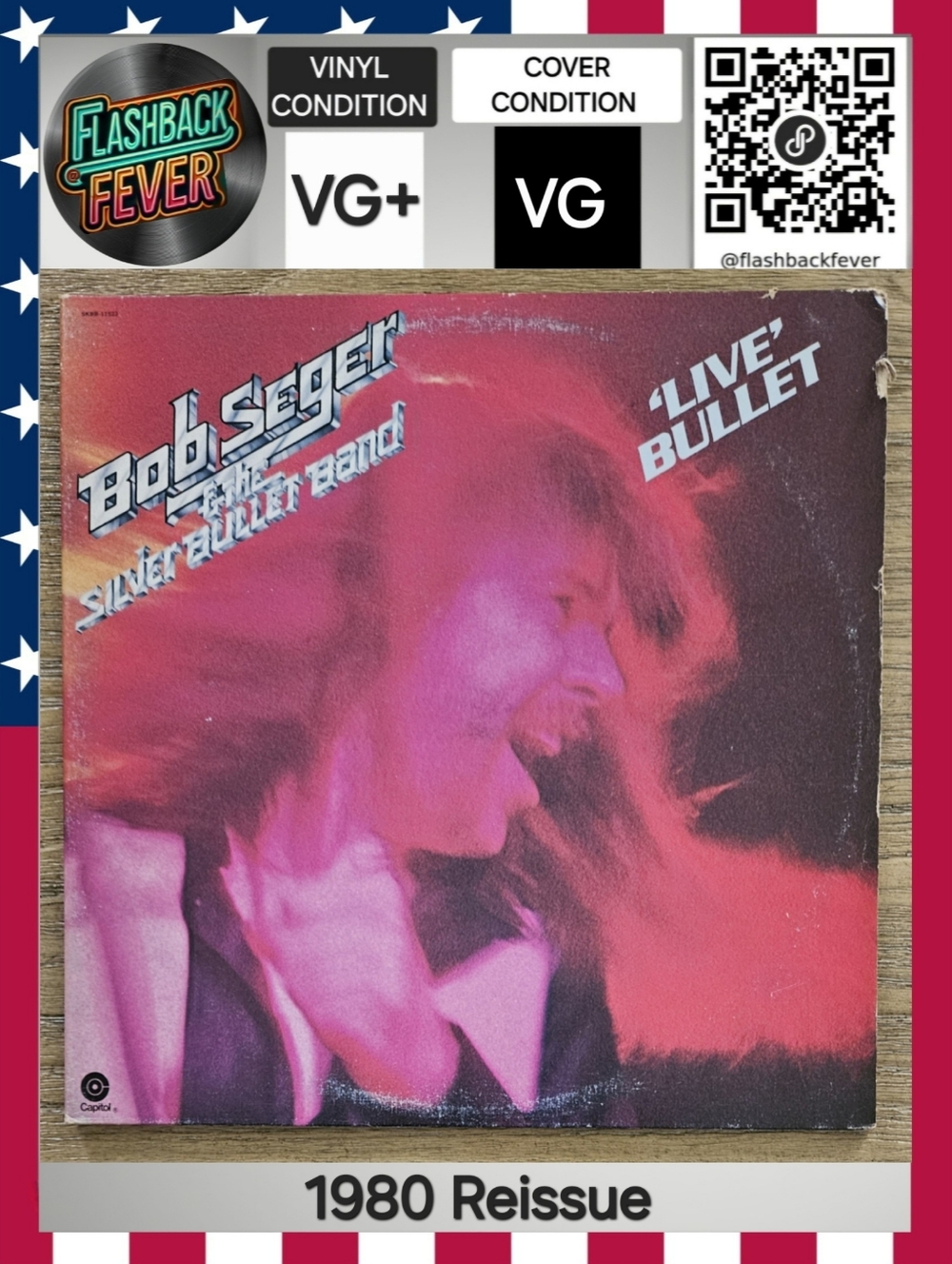 BOB SEGER•Live Bullet•1980 CA 2xLP (#SKBB-1 1 523) Capitol/EMI, Reissue